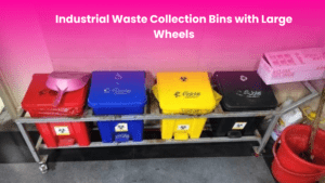 Industrial Waste Collection Bins with Large Wheels